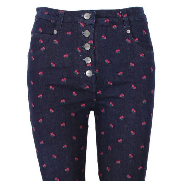 Miaou Floral Embroidered Rose Jeans 30 - Picture 6 of 11
